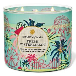 Bath & Body Works Fresh Watermelon Scented 3-Wick Candle NEW / SAFE SHIPPING